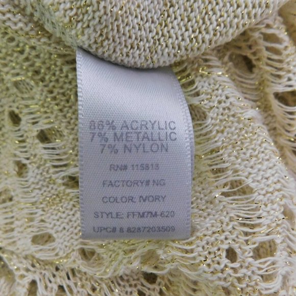 Metro 7‎ Women Cardigan Beige Gold M/L - Picture 5 of 6